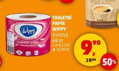 TOALETNÍ PAPÍR WIPPY, 2 vrstvý, 68 m