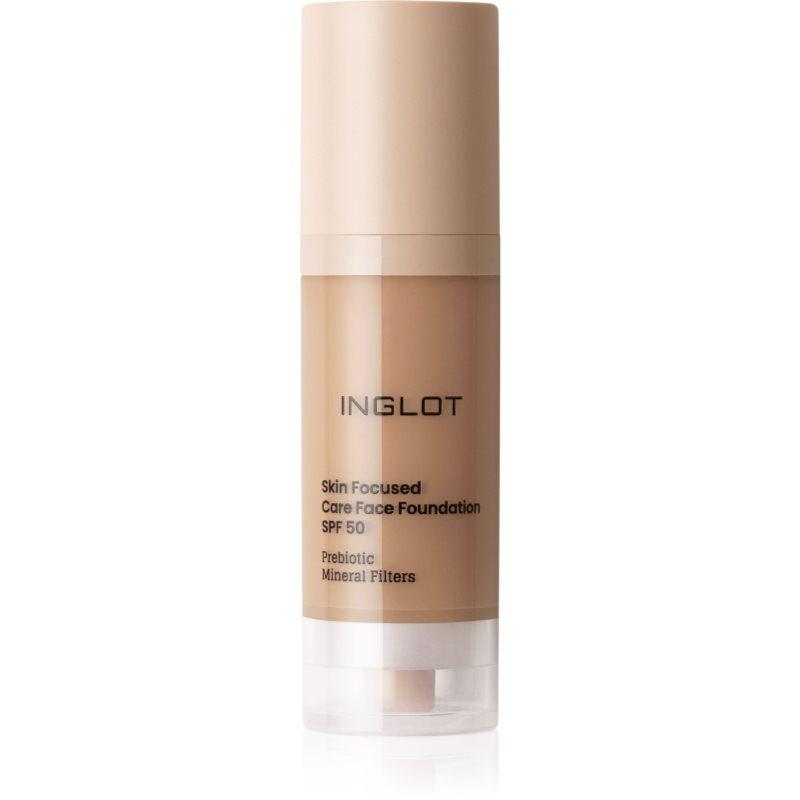 Inglot Skin Focused Care Face Foundation SPF 50 krycí make-up SPF 50 odstín Warm Tan 30 ml