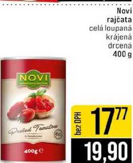 Novi rajčata celá loupaná krájená drcená 400 g 