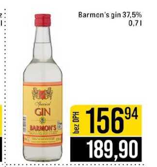 Barmon's gin 37,5% 0,7l