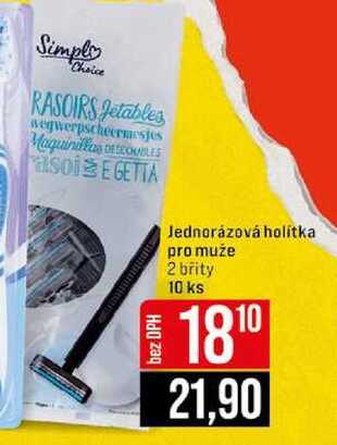 Jednorázová holítka pro muže 2 břity 10 ks