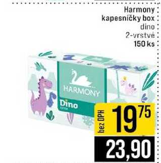 Harmony kapesničky box dino 2-vrstvé 150 ks