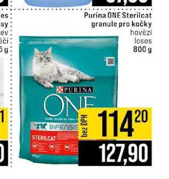 Purina ONE Sterilcat granule pro kočky hovězí losos 800 g 