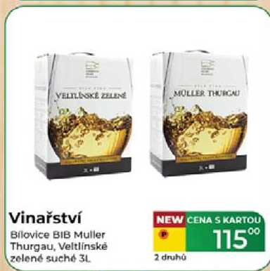 Vinařství Bílovice BIB Muller Thurgau, Veltlínské zelené suché 3L 
