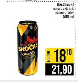 Big Shock! energy drink různé druhy 500 ml