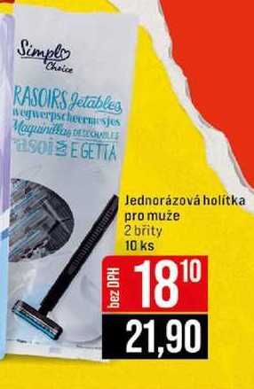 Jednorázová holítka pro muže 2 břity 10 ks 