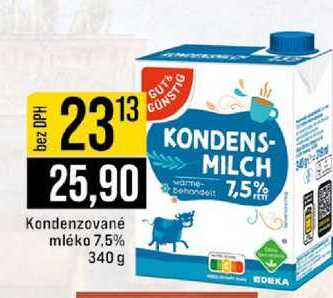 Kondenzované mléko 7.5% 340 g  v akci