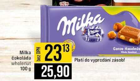 Milka čokoláda wholenut 100 g 