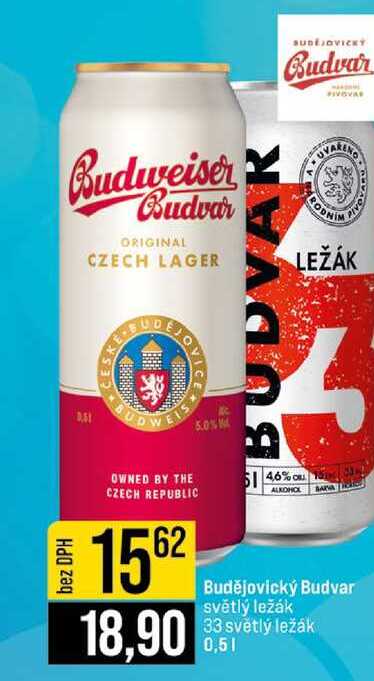 Budějovický Budvar světlý ležák 33 světlý ležák 0,5l 