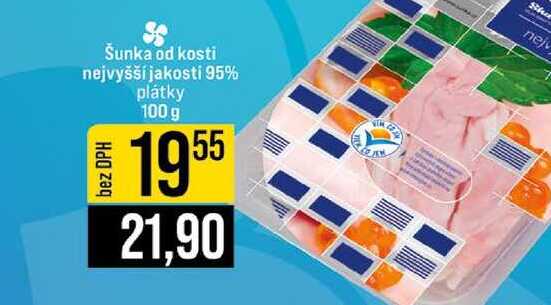 Šunka od kosti nejvyšší jakosti 95% plátky 100 g 