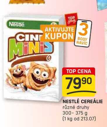 NESTLÉ CEREÁLIE různé druhy 300-375 g