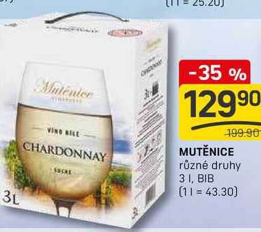 MUTĚNICE různé druhy 3l, BIB 