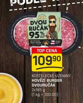 HOVĚZÍ BURGER DVOURUČÁK 2x165 g 