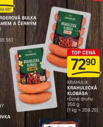 KRAHULECKÁ KLOBÁSA různé druhy 350 g 
