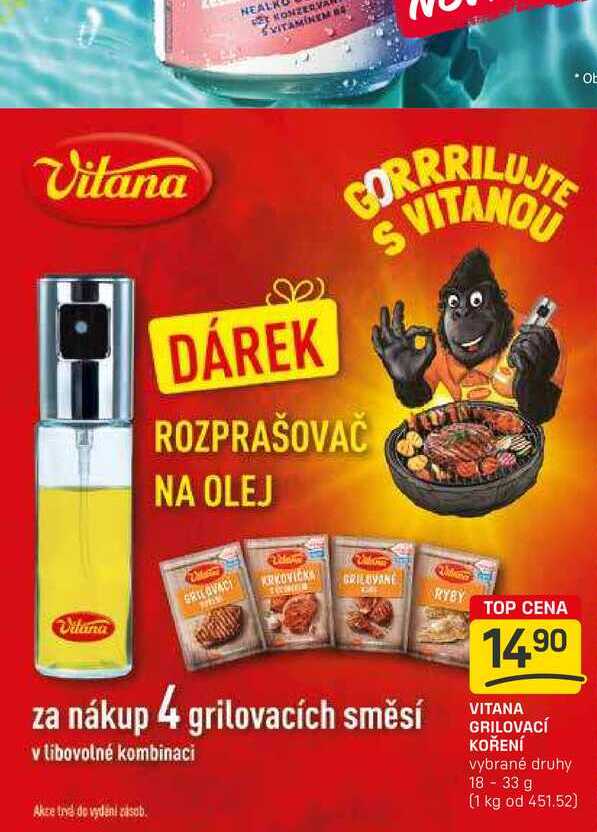VITANA GRILOVACÍ KOŘENÍ vybrané druhy 18 - 33 g 