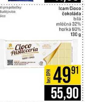 Icam Cioco čokoláda bilá mléčná 32% hořka 60% 130 g 