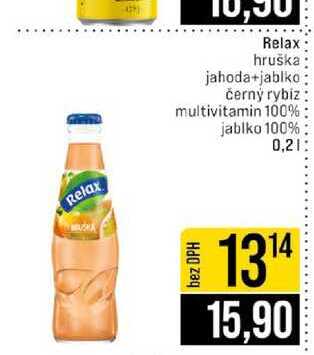 Relax hruška jahoda+jablko černý rybiz multivitamin 100% jablko 100% 0,2l