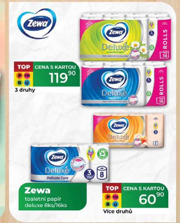 Zewa toaletní papír deluxe 8ks/16ks 