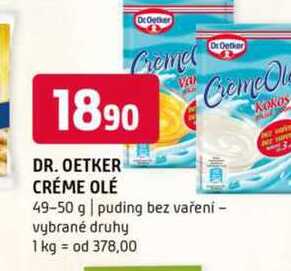 Dr. Oetker créme olé 49-50 g puding bez vaření vybrané druhy 