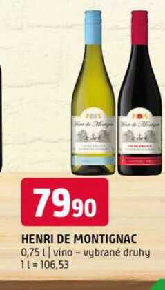 Henri de montignac 0,75l vino vybrané druhy