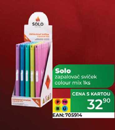 Solo zapalovač svíček colour mix 1ks 