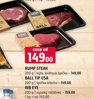 Rump steak 200g ball tip usa 200g rib eye 200g