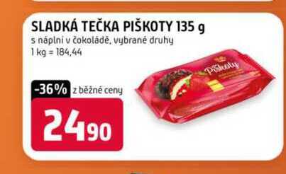 Sladká tečka piškoty 135 g s náplní v čokoládě, vybrané druhy