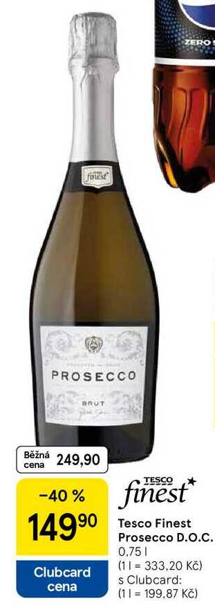 Tesco Finest Prosecco D.O.C., 0.75 l