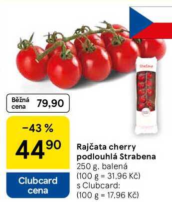 Rajčata cherry podlouhlá Strabena, 250 g, balená 