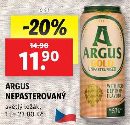 ARGUS NEPASTEROVANÝ, 0,5 l