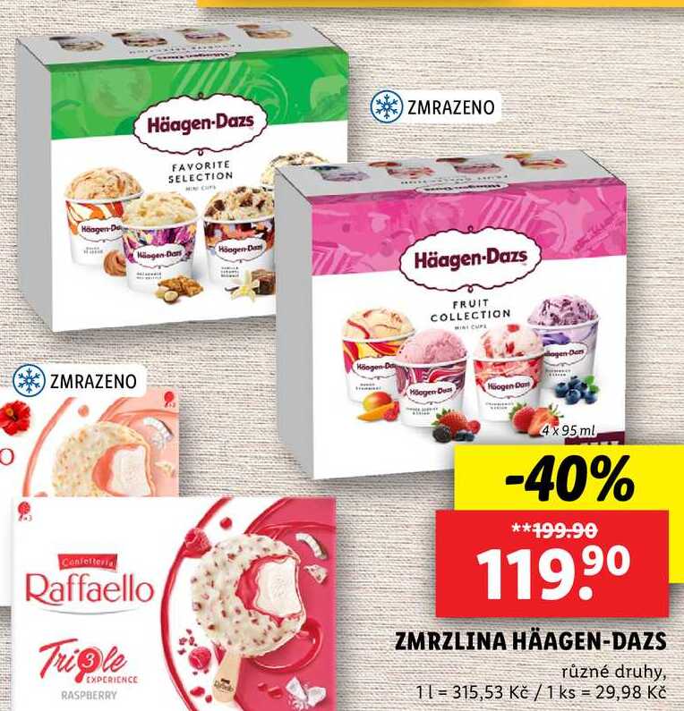 ZMRZLINA HÄAGEN-DAZS, 4x 95 ml