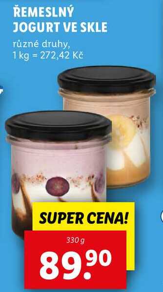 ŘEMESLNÝ JOGURT VE SKLE, 330 g