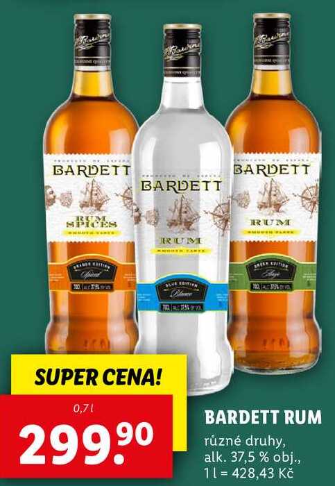 BARDETT RUM, 0,7 l
