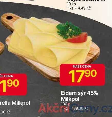 Milkpol Eidam sýr 45% 100 g