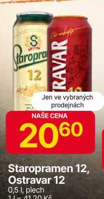 Staropramen 12°, 0,5 l, plech 