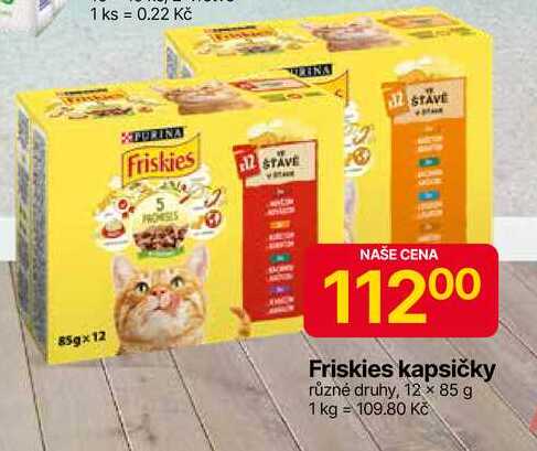 Friskies kapsičky různé druhy, 12 × 85 g 