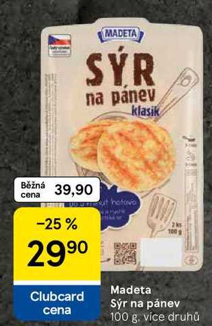 Madeta Sýr na pánev, 100 g, více druhů