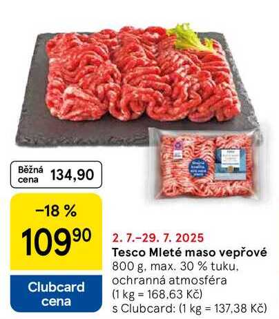 Tesco Mleté maso vepřové, 800 g 