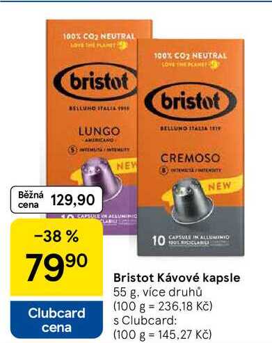 Bristot Kávové kapsle, 55 g, více druhů