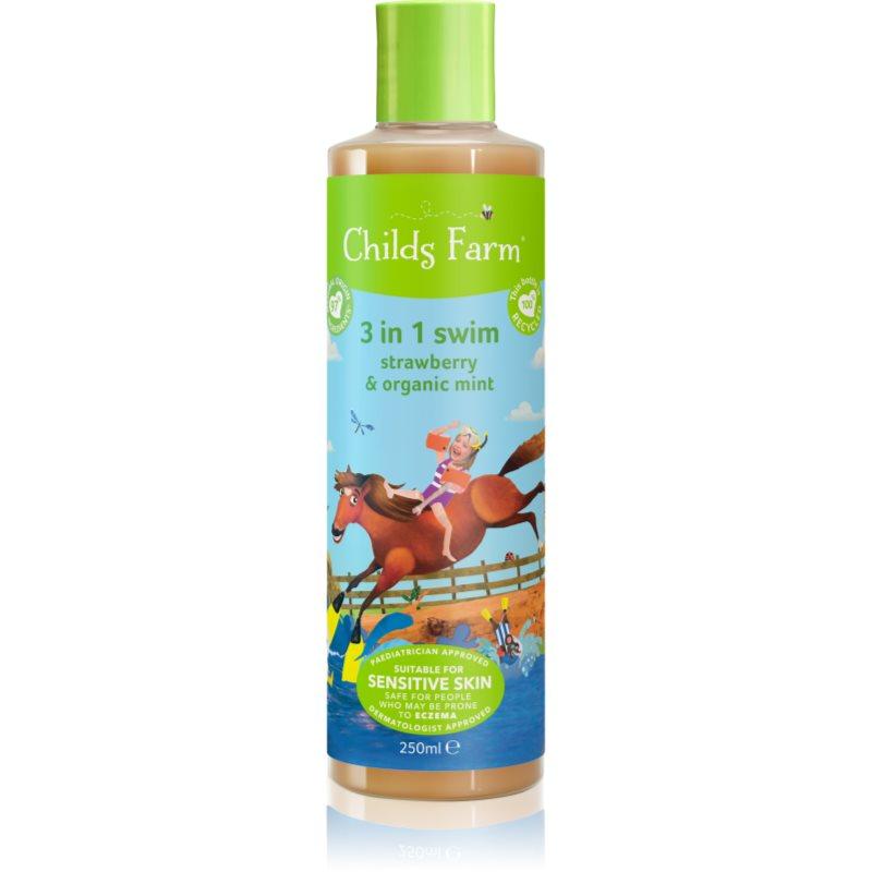 Childs Farm 3 in 1 Swim Strawberry & Organic Mint 3 v 1 šampon, kondicionér a sprchový gel pro děti 250 ml