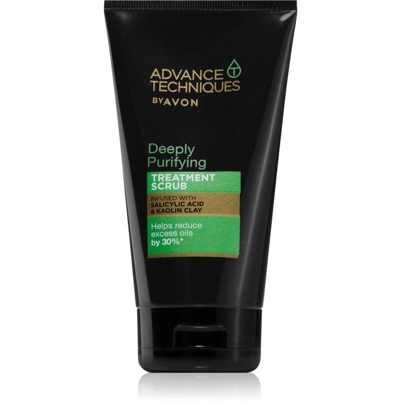 Avon Advance Techniques Deeply Purifying hloubkově čisticí peeling pro mastné vlasy 150 ml