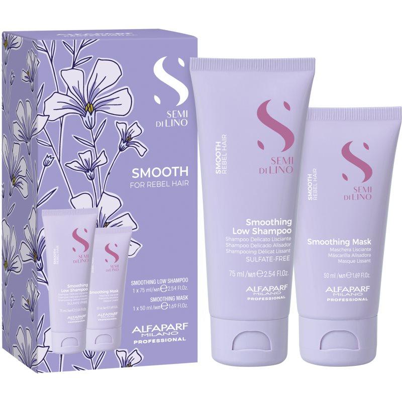 Alfaparf Milano Semi di Lino Smooth Minisize Kit cestovní set pro nepoddajné a krepatějící se vlasy