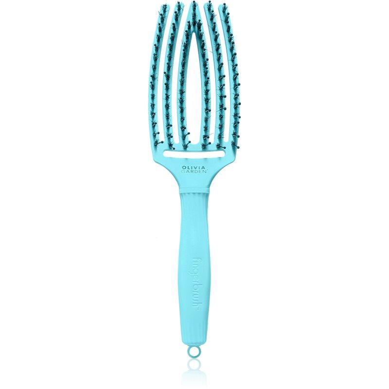 Olivia Garden Fingerbrush Boar & Nylon kartáč na vlasy s nylonovými a kančími štětinami Dolce Vita Blue Sky 1 ks