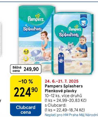 Pampers Splashers Plenkové plavky, 10-12 ks, více druhů 