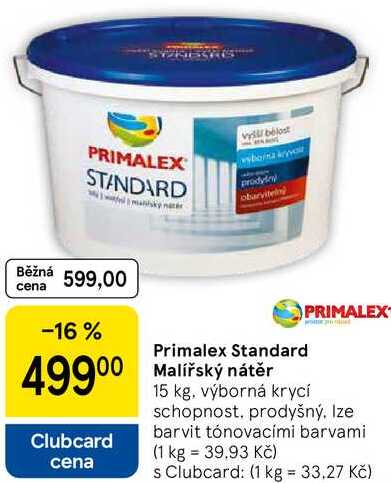  Primalex Standard Malíský nátěr, 15 kg 