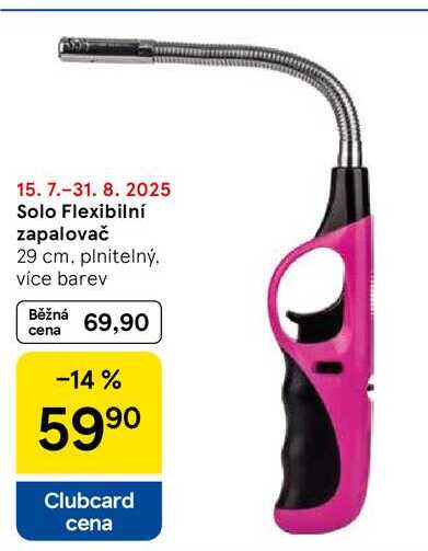 Solo Flexibilní zapalovač 29 cm, plnitelný. více barev