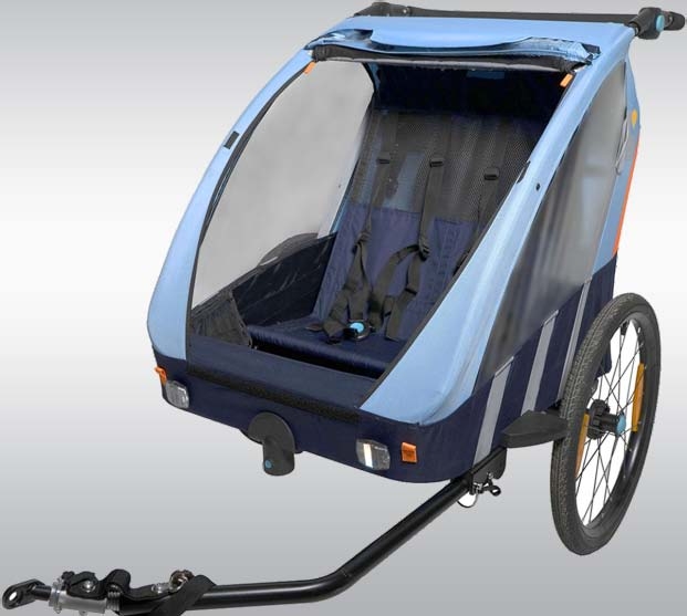 Přívěs / vozík za jízdní kolo Bellelli Trailblazer pro 1/2 děti - světle modrý