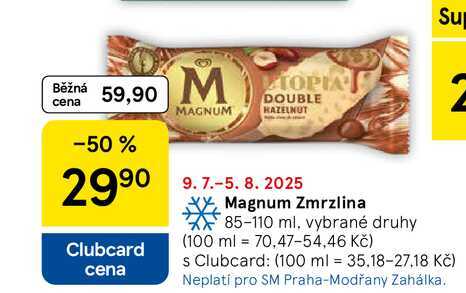 Magnum Zmrzlina, 85-110 ml, vybrané druhy