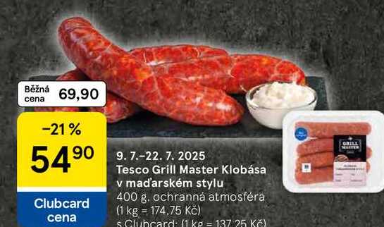 Tesco Grill Master Klobása v maďarském stylu, 400 g