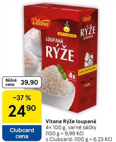 Vitana Rýže loupaná, 4× 100 g 